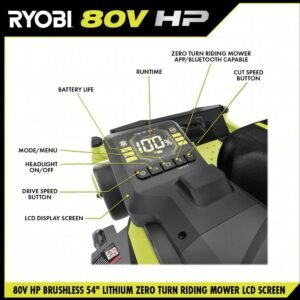 80V Max HP Lithium 54″ Brushless Electric Zero Turn Lawn Mower - Image 20